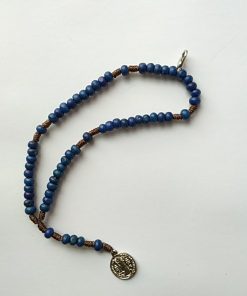 Terço de pulso em madeira azul - tp004v05