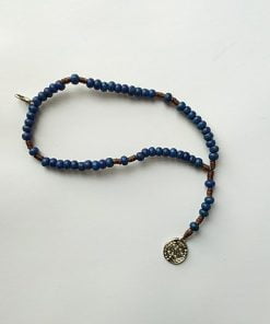 Terço de pulso em madeira azul - tp004v05