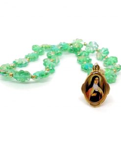 Terço com novena das rosas de Santa Terezinha - verde