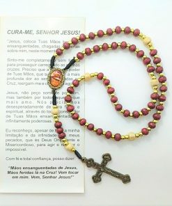 Terço das Mãos Ensanguentadas em tamanho pequeno.