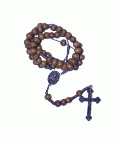 Tr075 - Terço Madeira Medalha Resinada nº 8