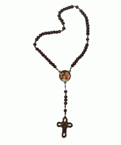 Tr140 - Terço Madeira nº 8 Entremeio MDF Cruz Peixe