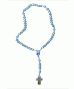 Alternative view of Tr150 - Terço Acrílico nº10 c/ pai nosso framboesa, entremeio e cruz acrílica