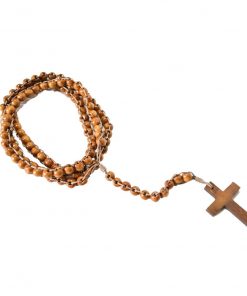 Tr156 - Terço das mil Ave Marias conta de madeira nº 8