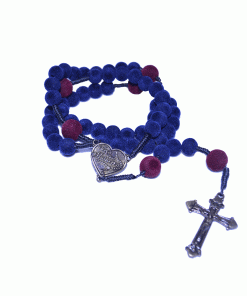 Tr161 - Terço Acrílico Conta Aveludada entremeio Terço das Mulheres